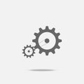 Gear transmission mechanical belt conveyor flat design vector icon with shadow