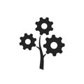 Gear tree icon. environment, eco technology and industry symbol Royalty Free Stock Photo