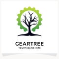 Gear Tree Logo Design Template Inspiration Royalty Free Stock Photo