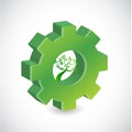 Gear tree sign illustration design