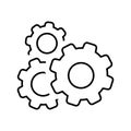 Gear vector icon, cog wheel illustration sign, engine circle symbol. For web sites