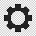 Gear vector icon in flat style. Cog wheel illustration on isolated transparent background. Gearwheel cogwheel business concept. Royalty Free Stock Photo