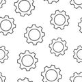 Gear vector icon in flat style. Cog wheel illustration on white isolated background. Gearwheel cogwheel seamless pattern business Royalty Free Stock Photo