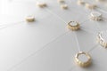 Gear Visualization: Mechanical gear system interconnected lines and dots, data visualization for big data graphics