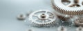 Gear Visualization: Mechanical gear system interconnected lines and dots, data visualization for big data graphics