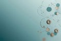 Gear Visualization: Mechanical gear system interconnected lines and dots, data visualization for big data graphics