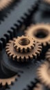 Gear Visualization: Mechanical gear system interconnected lines and dots, data visualization for big data graphics