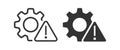 Gear and warning exclamation mark icon. Vector illustration design Royalty Free Stock Photo