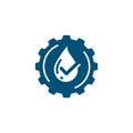 gear water drop check mark icon vector illustration design template