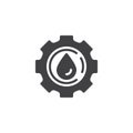 Gear with water drop vector icon Royalty Free Stock Photo