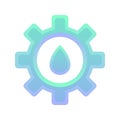 Gear water gradient logo design template icon