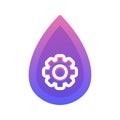 Gear water gradient logo design template icon
