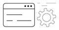 Gear and Web Browser Interface Representing Website Configuration and Optimization Royalty Free Stock Photo