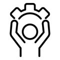 Gear wheel effort icon, outline style