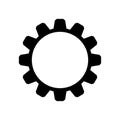 Gear wheel with empty big white circle inside. Vector illustration. Royalty Free Stock Photo