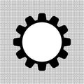Gear wheel with empty big white circle inside. Vector illustration. Royalty Free Stock Photo