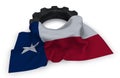 Gear wheel and flag of texas