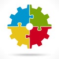 puzzle gear wheel for teamwork symbolism Royalty Free Stock Photo