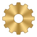 Gear wheel. Gold metal cog wheel. Industrial icon. Gear setting vector icon. Vector illustration Royalty Free Stock Photo