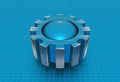 Gear wheel isometric model. Royalty Free Stock Photo