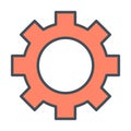 Gear wheel line icon. Cog sign. Options, preferences and settings symbol. Vector Royalty Free Stock Photo