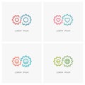 Gear wheel logo set - family and love