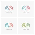 Gear wheel or pinion logo set Royalty Free Stock Photo