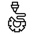 Gear wheel printing icon outline vector. Printer industry
