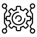 Gear wheel sociology icon, outline style