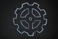 Gear wheels illustration on blackboard Royalty Free Stock Photo