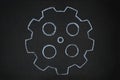 Gear wheels illustration on blackboard Royalty Free Stock Photo