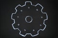 Gear wheels illustration on blackboard Royalty Free Stock Photo