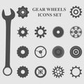 Gear wheels icons set Royalty Free Stock Photo