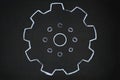 Gear wheels illustration on blackboard Royalty Free Stock Photo