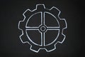 Gear wheels illustration on blackboard Royalty Free Stock Photo