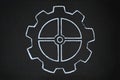 Gear wheels illustration on blackboard Royalty Free Stock Photo