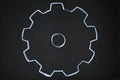 Gear wheels illustration on blackboard Royalty Free Stock Photo