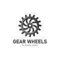 Gear wheels logo design template isolated on white background Royalty Free Stock Photo