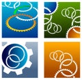 Gear wheels logo set Royalty Free Stock Photo