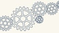 Gear Wheels Mechanism Line Art Vector, vector design Generative AI Royalty Free Stock Photo