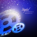 Gear-wheels over lights, rays with dark Royalty Free Stock Photo