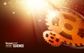 Gear-wheels over lights Royalty Free Stock Photo