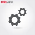 gear wheels ui web button. vector icon Royalty Free Stock Photo