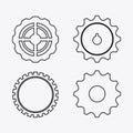 Gear white cog machine part set design