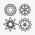 Gear white cog machine part set design