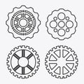 Gear white cog machine part set design Royalty Free Stock Photo