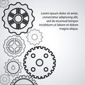 Gear white cog machine part set design