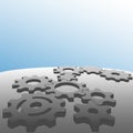 Gear World Abstract Perspective Background Royalty Free Stock Photo