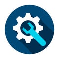 Gear and Wrench Circle Icon