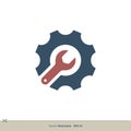 Gear and Wrench Icon Logo illustration design template Royalty Free Stock Photo